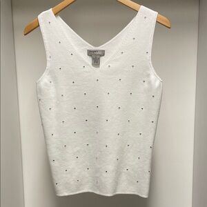 Designers Originals White Embellished Tank Top Sweater